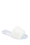 Journee Collection Journee Dusk Faux Fur Slide Sandal In White