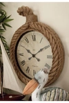 WILLOW ROW BEIGE JUTE WALL CLOCK WITH ROPE ACCENTS,758647685721