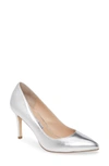 Charles David Vibe Pointed Toe Pump In Silver Leather