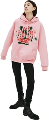 DOUBLET PINK VALENTINE EMBROIDERED HOODIE,21SS31CS176/PINK