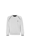 BRUNELLO CUCINELLI TECHNO COTTON FRENCH TERRY SWEATSHIRT WITH CONTRAST DETAILS,M0T359196G CP595