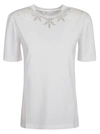 Ermanno Scervino Short Sleeve Crew Neck T-shirt With Embroidery In Bright White/ottico