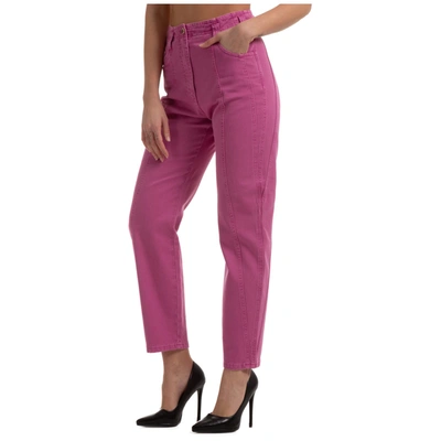 Alberta Ferretti High-waisted Straight-leg Denim Jeans In Pink