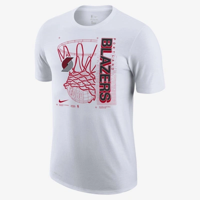Nike Portland Trail Blazers Essential Men's  Dri-fit Nba T-shirt In White