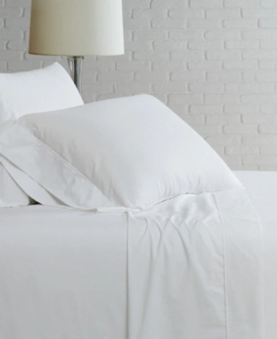 Brooklyn Loom Solid Cotton Percale Twin Sheet Set Bedding In White