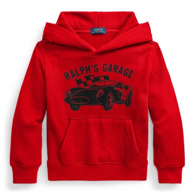 Polo Ralph Lauren Kids' Ralph's Garage Fleece Hoodie In Rl 2000 Red