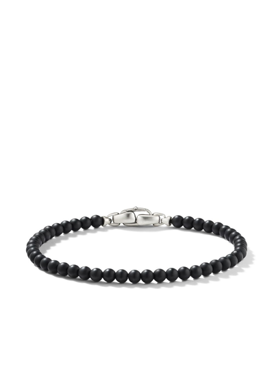 David Yurman Sterling Silver Spiritual Beads Onyx Bracelet In Black