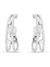 Yeprem 18kt White Gold Diamond Inside Hoop Earrings In White