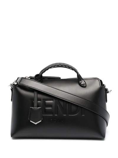 Fendi By The Way Logo Shoulder Bag In Black