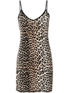 GANNI LEOPARD PRINT MINI DRESS