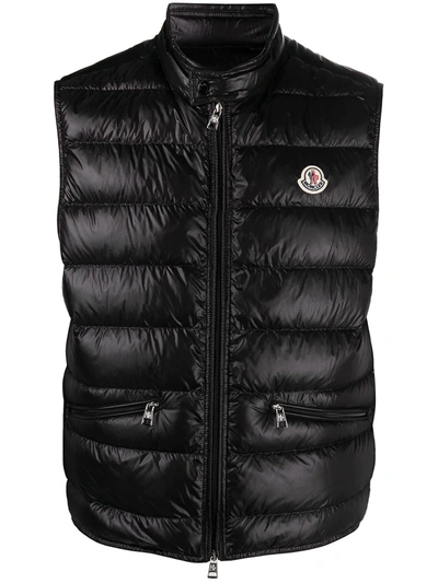 Moncler Gui Logo-patch Padded Gilet In Black