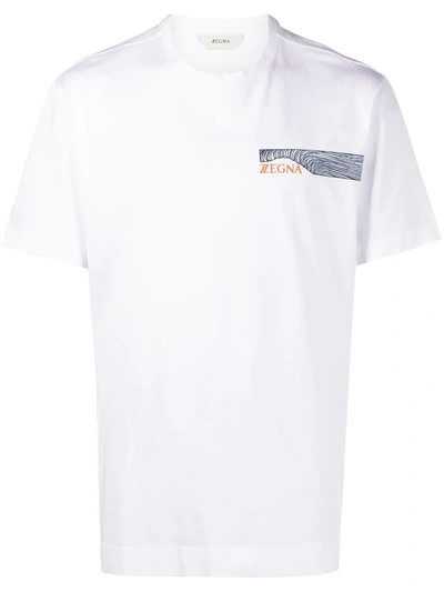 Z Zegna Logo Crew-neck T-shirt In White