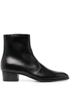 Saint Laurent Vassili 60mm Leather Boots In Black