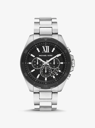 Michael Kors Oversized Brecken Silver-tone Watch In Silver
