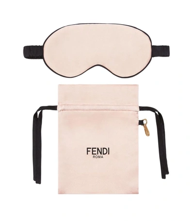 Fendi Satin Eye Mask And Pouch In Pink