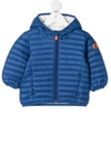 Save The Duck Blue Jacket For Baby Boy With Logo
