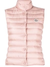 Moncler Liane Quilted Down Puffer Vest In Pink