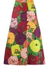 Gucci X Ken Scott Floral-print Cotton-blend Skirt In Red