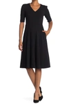 Donna Morgan Womens Pocketed Midi Fit & Flare Dress In Black