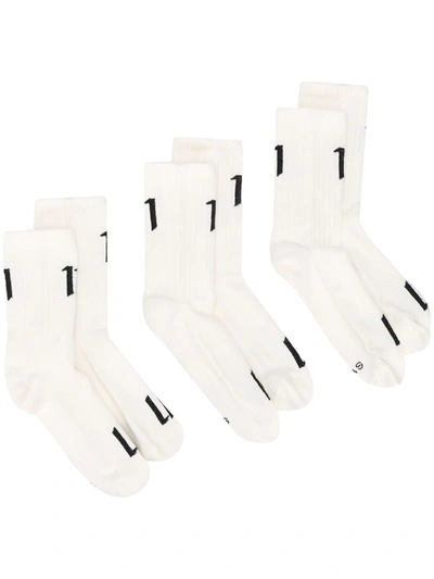 11 By Boris Bidjan Saberi Logo-print Socks In White