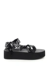 Arizona Love Bandana Wrapped Platform Sandals In Black (black)