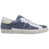 Philippe Model Prsx Daim Jeans Low-top Sneakers In Jeans / Bleu