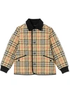 BURBERRY CULFORD ARCHIVE BEIGE ALLOVER CHECK LIGHT PUFFER,11725297