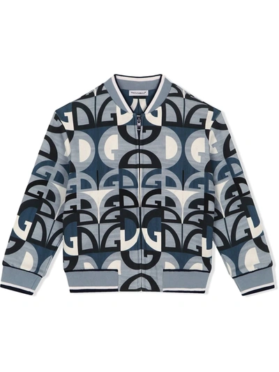Dolce & Gabbana Kids' Logo-print Bomber Jacket In Blue