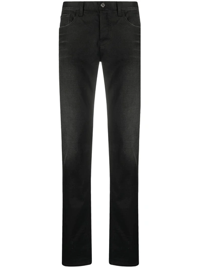 Gucci Logo Patch Straight-leg Jeans In Black