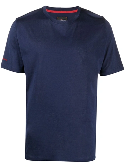 Kiton Men's Crewneck Short-sleeve Cotton T-shirt, Navy In Dark Blue