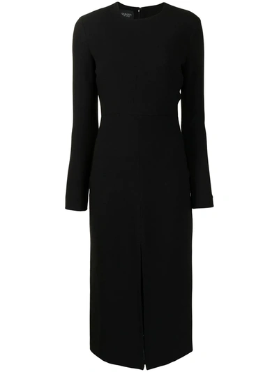 Giambattista Valli Round Neck Long-sleeved Midi Dress In Schwarz