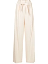 Jonathan Simkhai Emiko Textured Wide-leg Trousers In White