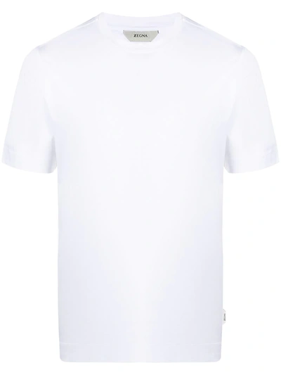 Z Zegna Crewneck Cotton-silk T-shirt In White