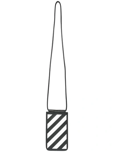 Off-white Diag 条纹手机小袋（18x55x10厘米） In Black