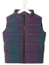 Young Versace Logo-print Padded Gilet In Purple
