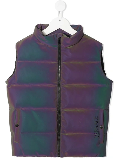 Young Versace Kids' Logo-print Padded Gilet In Purple