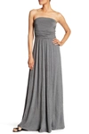West Kei Strapless Maxi Dress In Htr Charcl