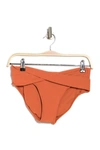 Robin Piccone Ava Twist Hipster Bikini Bottoms In Burnt Orange