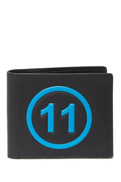 Maison Margiela Portafoglio Bifold Wallet In Black/vivid Blue H1779