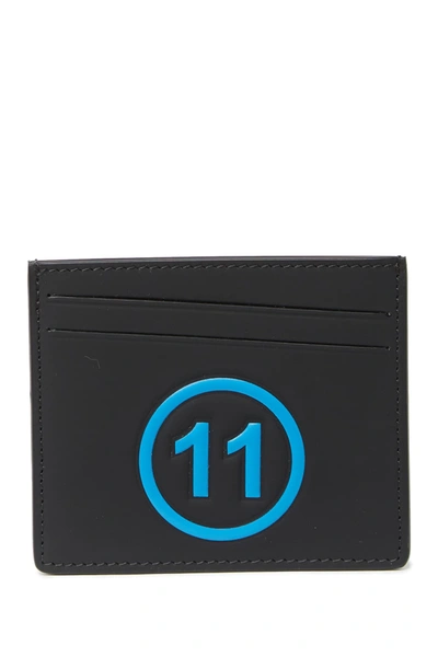 Maison Margiela Portafoglio Card Case In Black/vivid Blue H1779