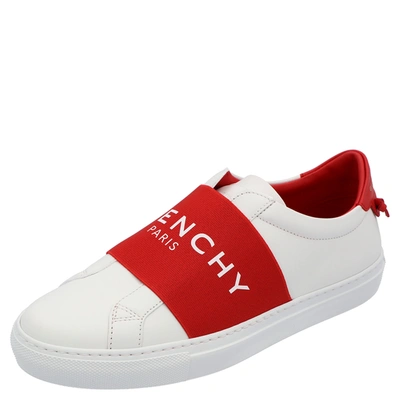 Pre-owned Givenchy White/red Urban Street Logo Sneakers Size Eu 37.5
