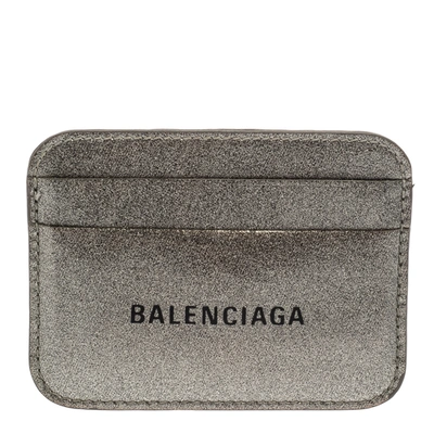Pre-owned Balenciaga Metallic Glitter Patent Leather Everyday Card Holder