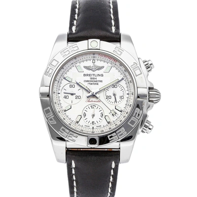Pre-owned Breitling Silver Stainless Steel Chronomat Ab014012/g711 Men's Wristwatch 41 Mm