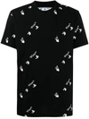 Off-white Cotton T-shirt With Allover Logo Print In Black