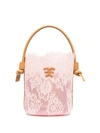 ERMANNO SCERVINO SEMI-SHEER FLORAL LACE BUCKET BAG