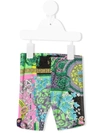 YOUNG VERSACE BAROCCO PATCHWORK PRINT LEGGINGS