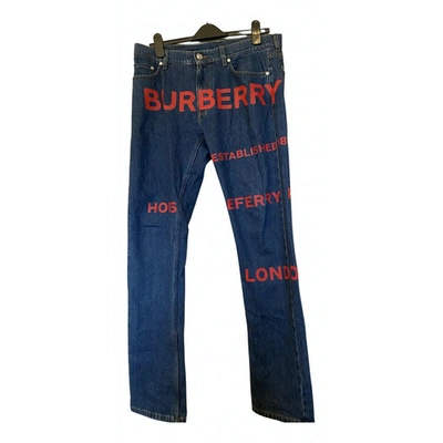 Pre-owned Burberry Blue Denim - Jeans Trousers
