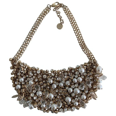 Pre-owned Max & Co Pearls Necklace In Gold