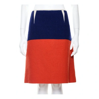 Pre-owned Bottega Veneta Wool Mid-length Skirt In Orange