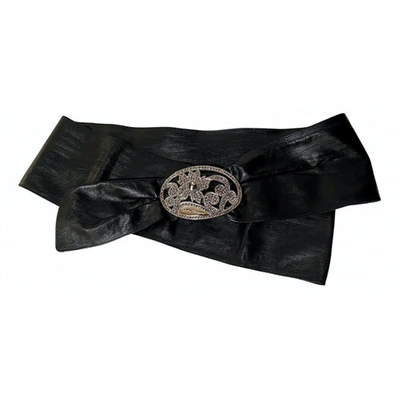 Pre-owned Ferragamo Leather Belt In Black